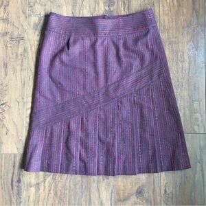 Vintage wool skirt Purple Pleated Striped Pink Embroidery Munsingwear preppy